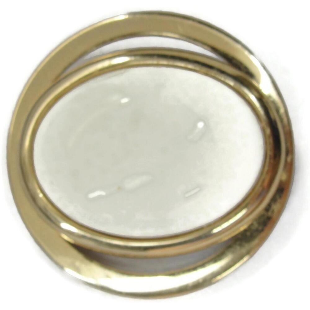 Vintage Avon Brooch Costume Jewelry White Glass Oval Center on Gold Tone - Picture 3 of 12